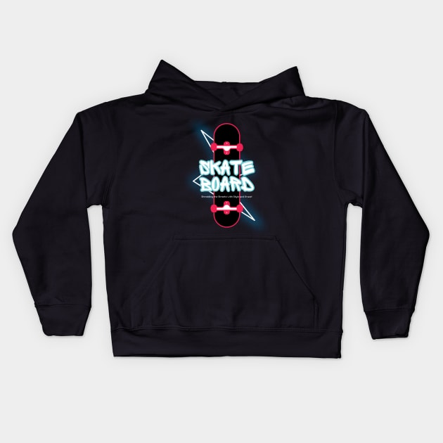 SKATEBOARD Kids Hoodie by irvtolles